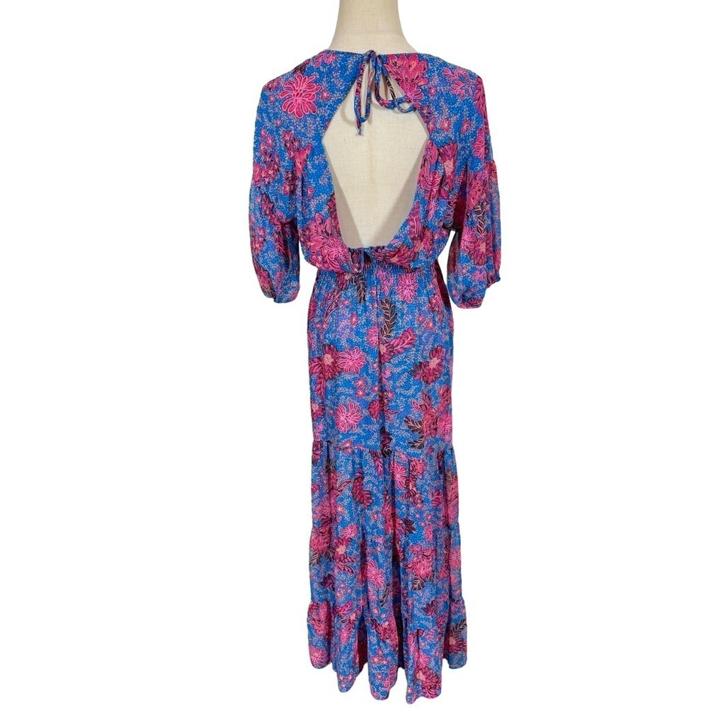 MISA Los Angeles Pippa Floral Tiered Maxi Dress Open Back in Night Blooms - Picture 12 of 16